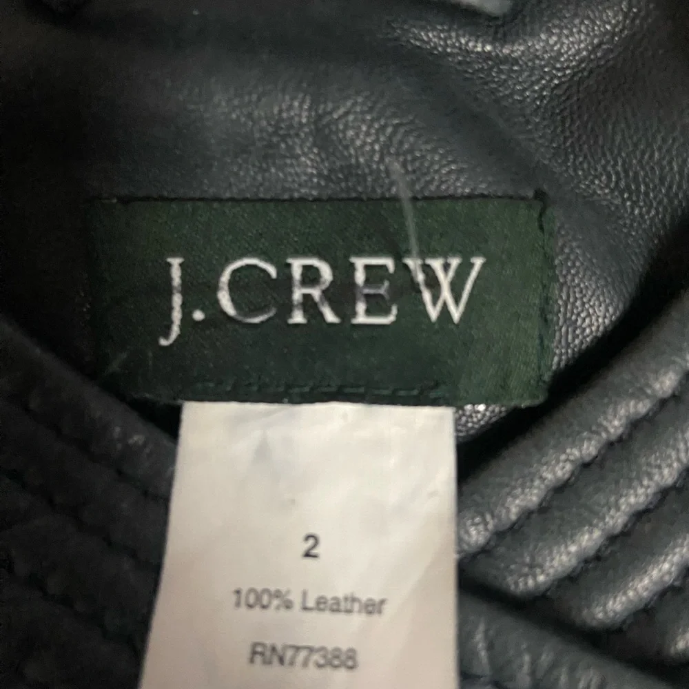 J Crew Sz S Steel Grey Leather Jacket - Picture 2 of 12